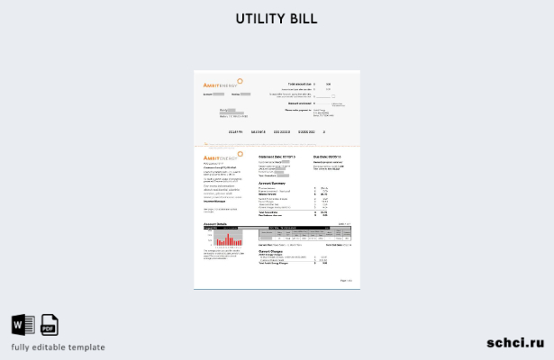 цифровая загрузка шаблона счета за коммунальные услуги Ambit Energy в США